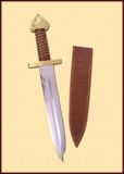 Wikinger Dolch mit brauner Lederscheide